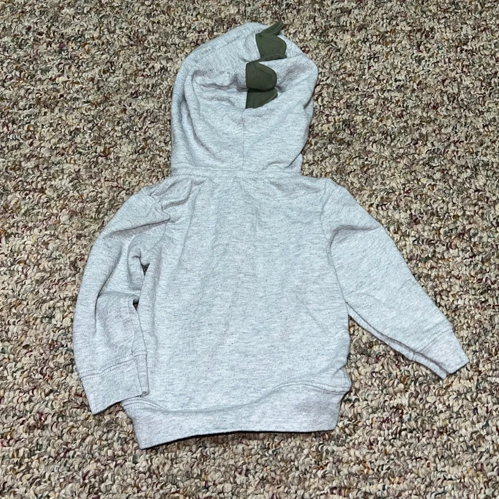 Boys, girls sweater 6 months Carter's Light Gray Dinosaur Hoodie‎